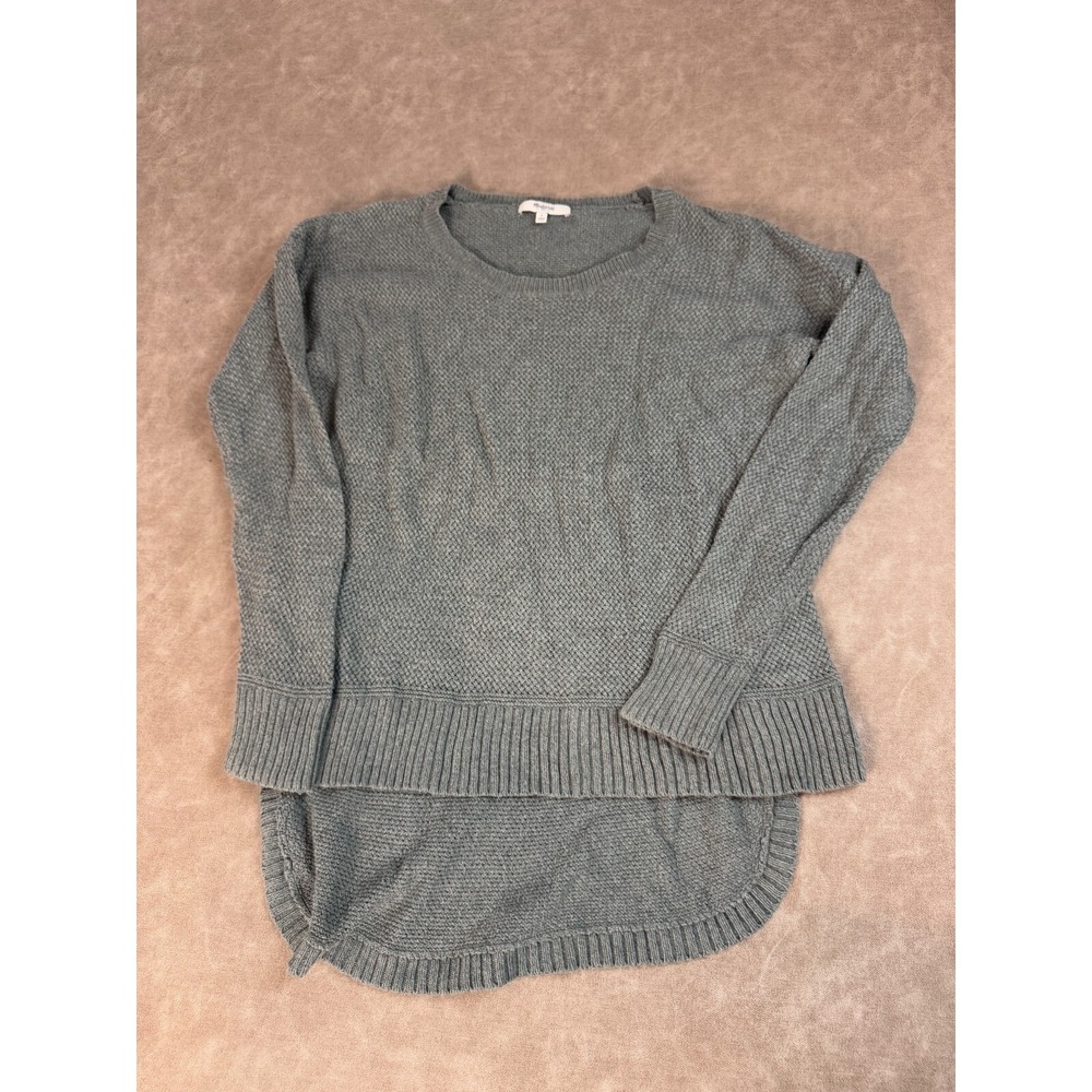 Madewell Womens Knit Chronicle Texture Long Sleeve Pullover Gray Sweater Small